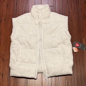Free People Movement White Bubble oversized puffer vest New $148- xs